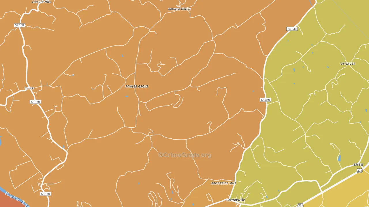 Fowler Grove, TN Map of Vandalism Rates