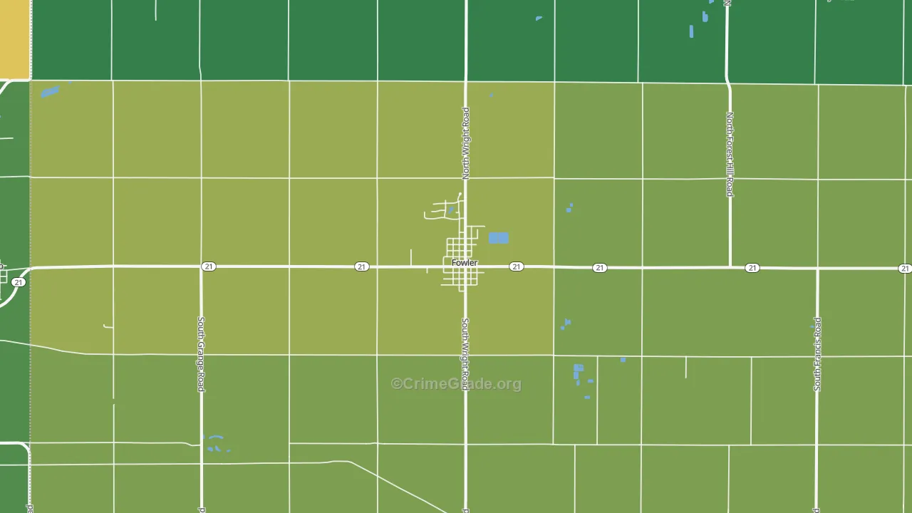 Fowler, MI Map of Vandalism Rates