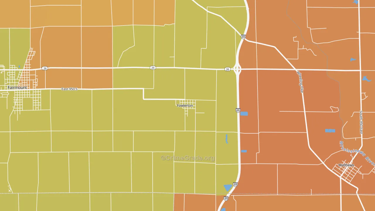 Fowlerton, IN Map of Vandalism Rates