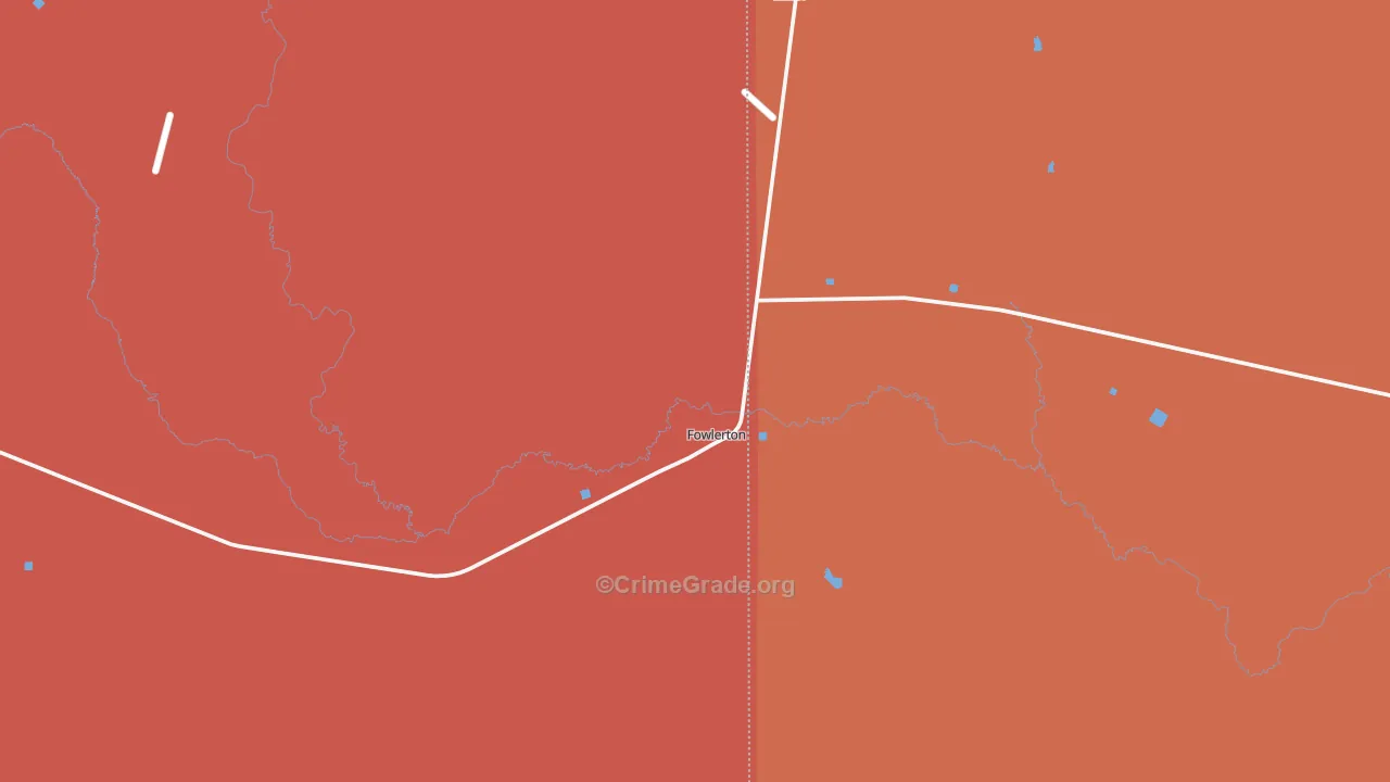 Fowlerton, TX Map of Vandalism Rates