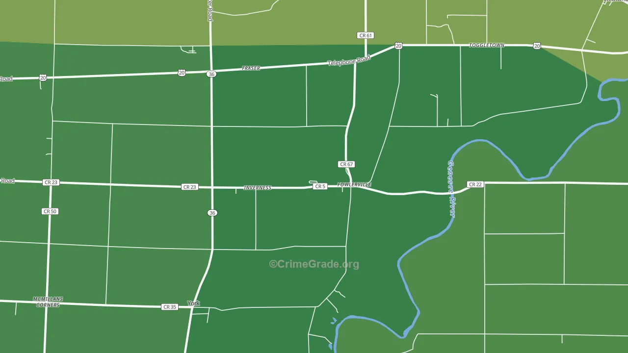 Fowlerville, NY Map of Vandalism Rates