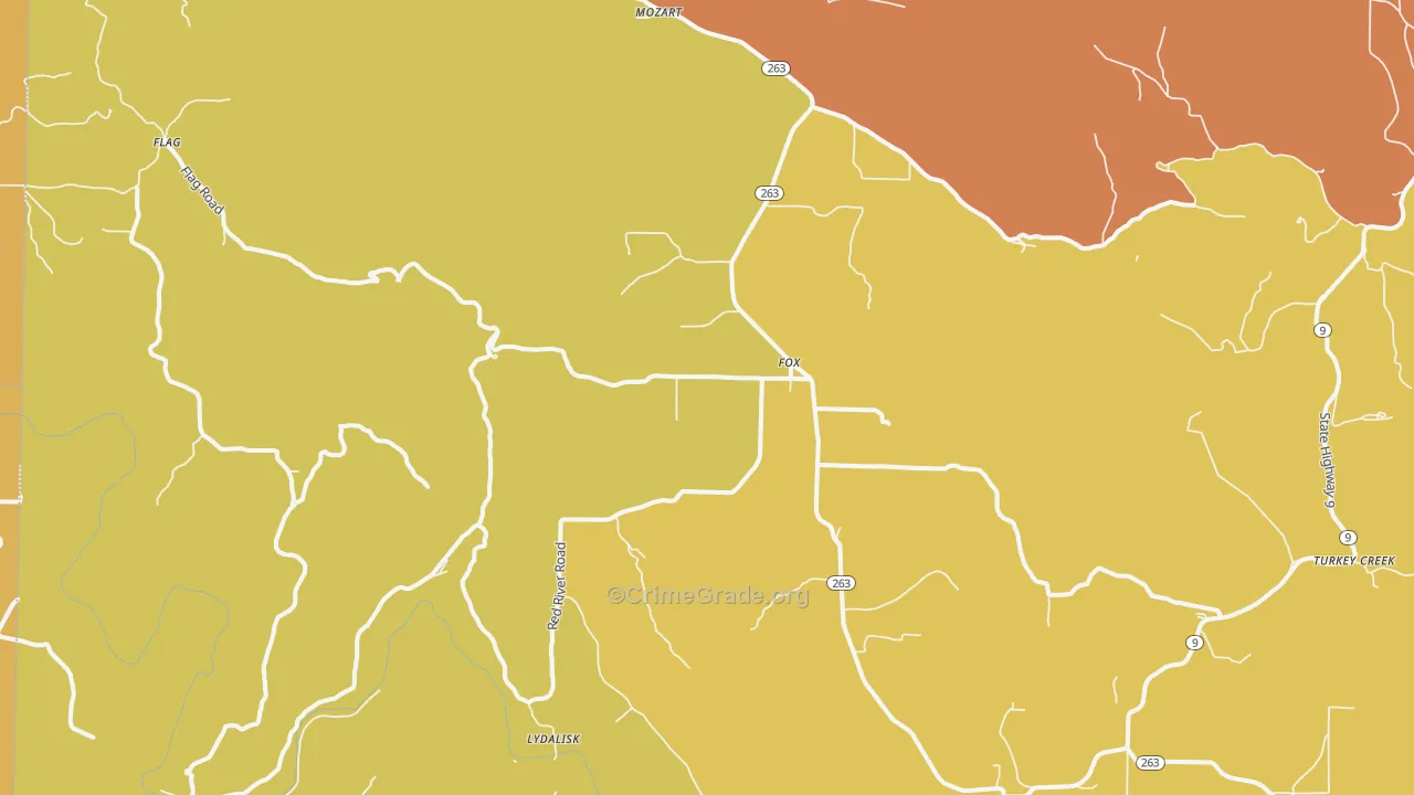 Fox, AR Map of Vandalism Rates