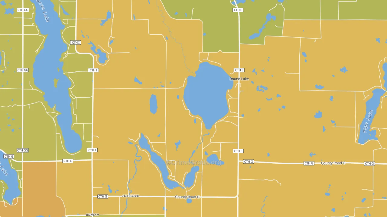 Fox Creek, WI Map of Vandalism Rates
