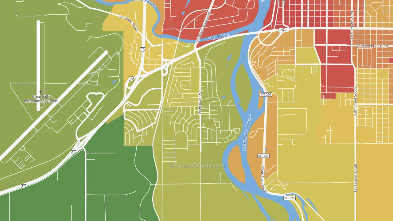 Fox Farm, Great Falls, MT Map of Vandalism Rates