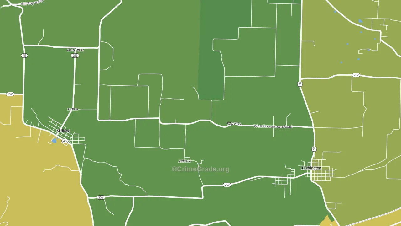 Fox Hill, AR Map of Vandalism Rates