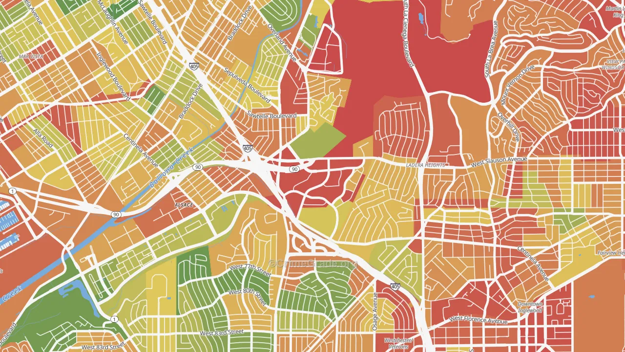 Fox Hills, Culver City, CA Map of Vandalism Rates