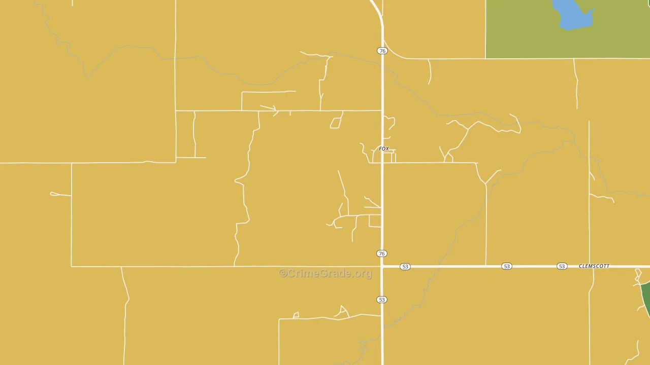 Fox, OK Map of Vandalism Rates