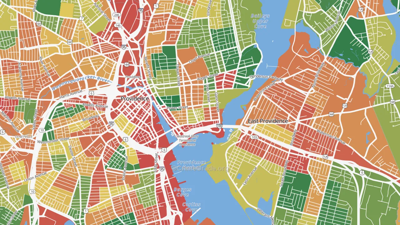 Fox Point, Providence, RI Map of Vandalism Rates