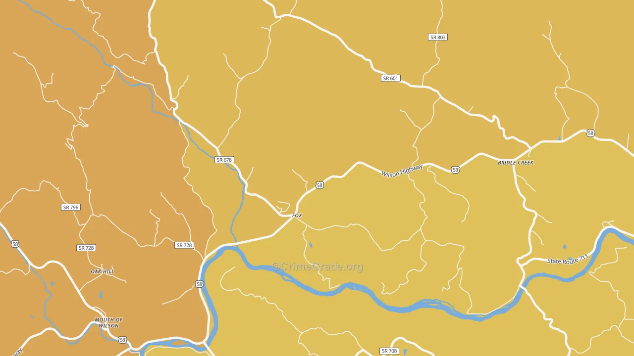 Fox, VA Map of Vandalism Rates
