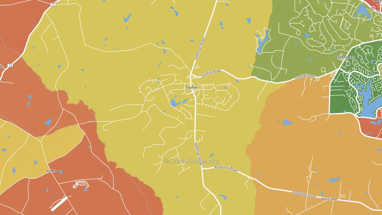 Foxfire, NC Map of Vandalism Rates