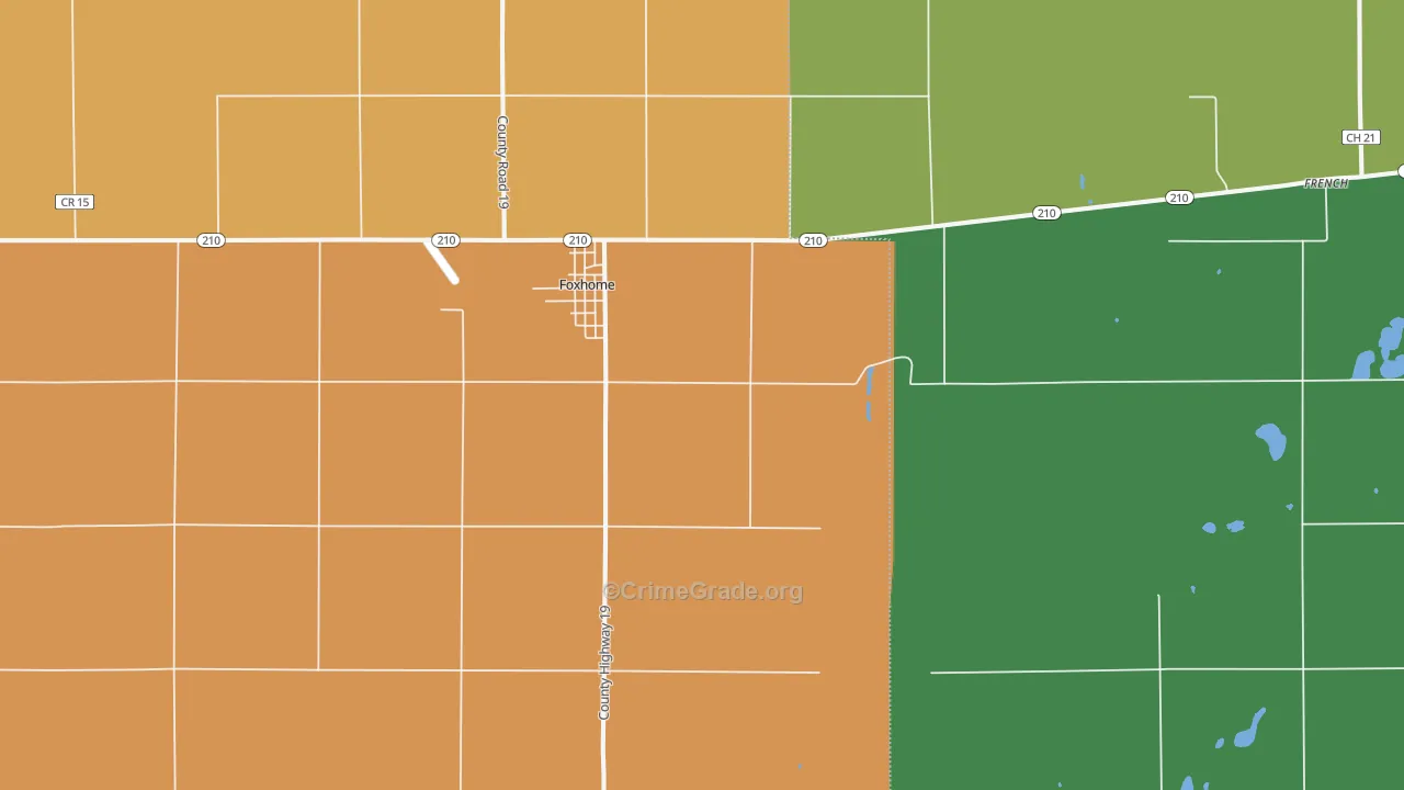 Foxhome, MN Map of Vandalism Rates
