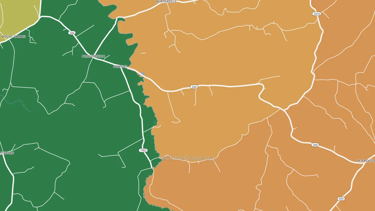 Foxport, KY Map of Vandalism Rates