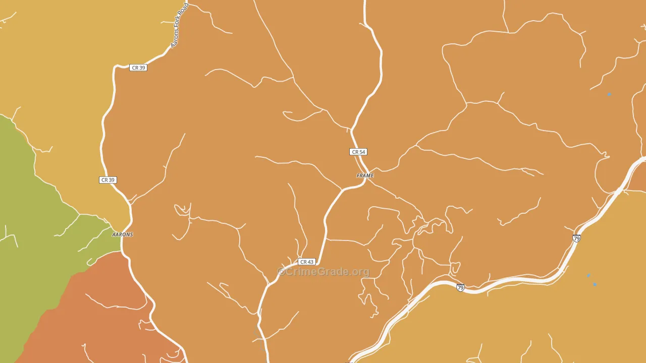 Frame, WV Map of Vandalism Rates