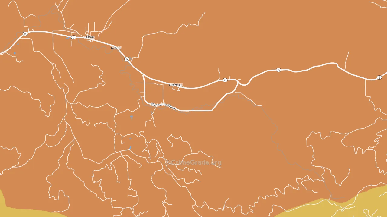 Frances, WA Map of Vandalism Rates