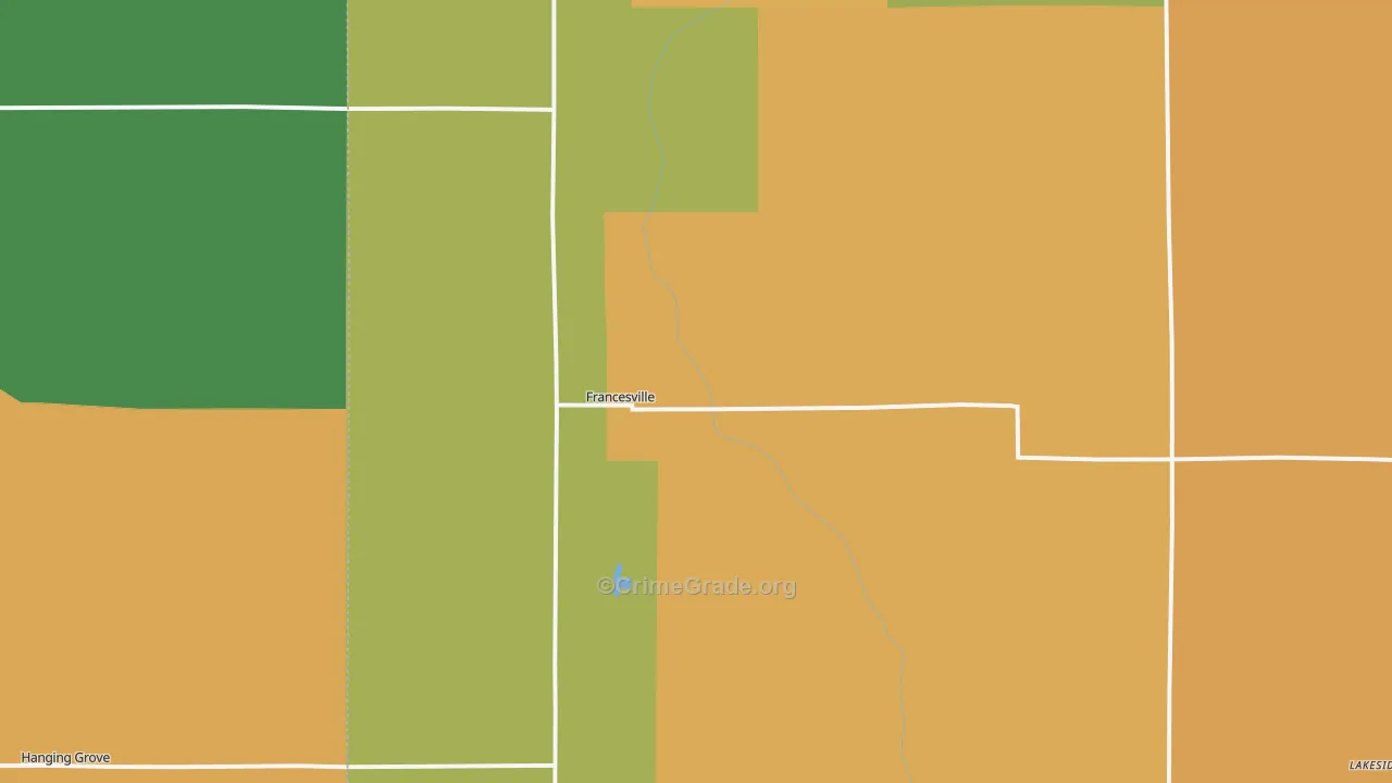 Francesville, IN Map of Vandalism Rates