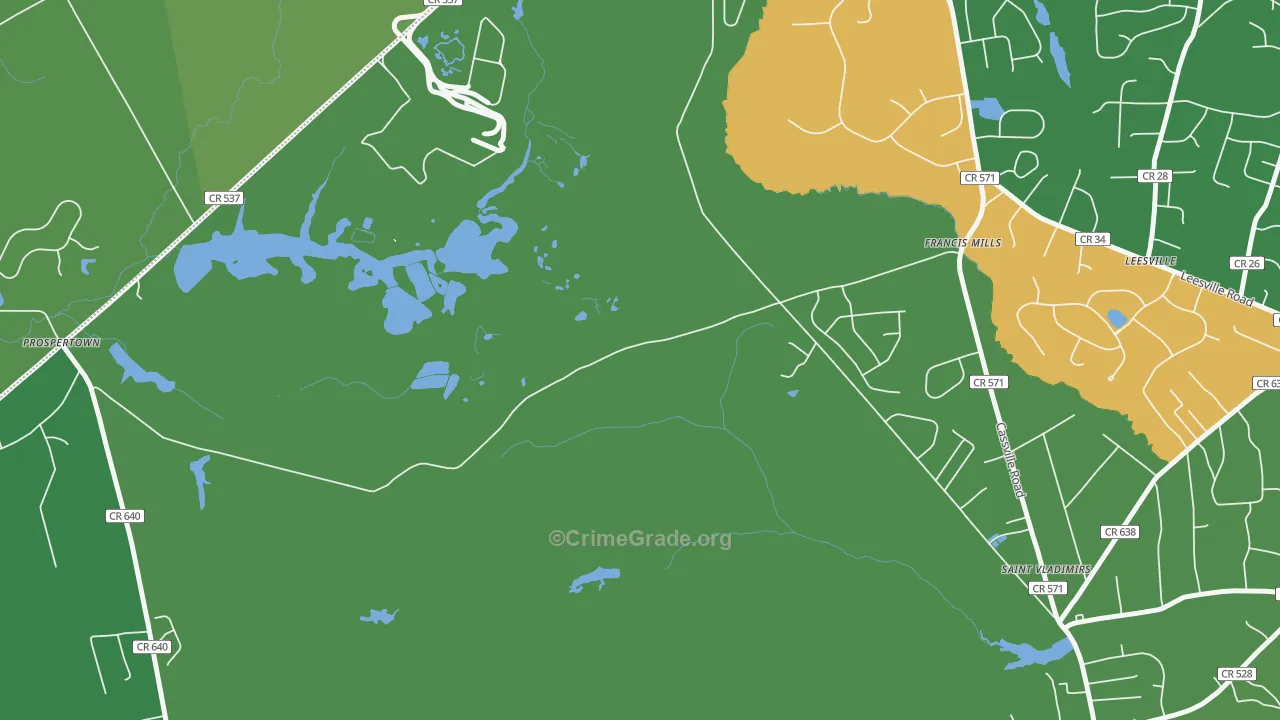 Francis Mills, NJ Map of Vandalism Rates
