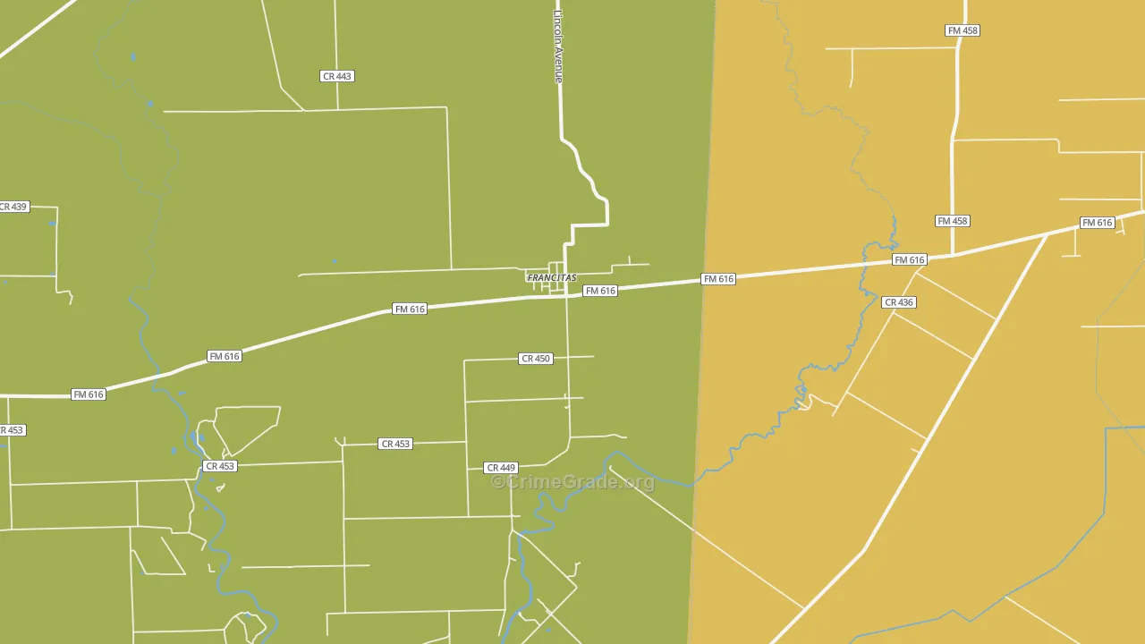 Francitas, TX Map of Vandalism Rates