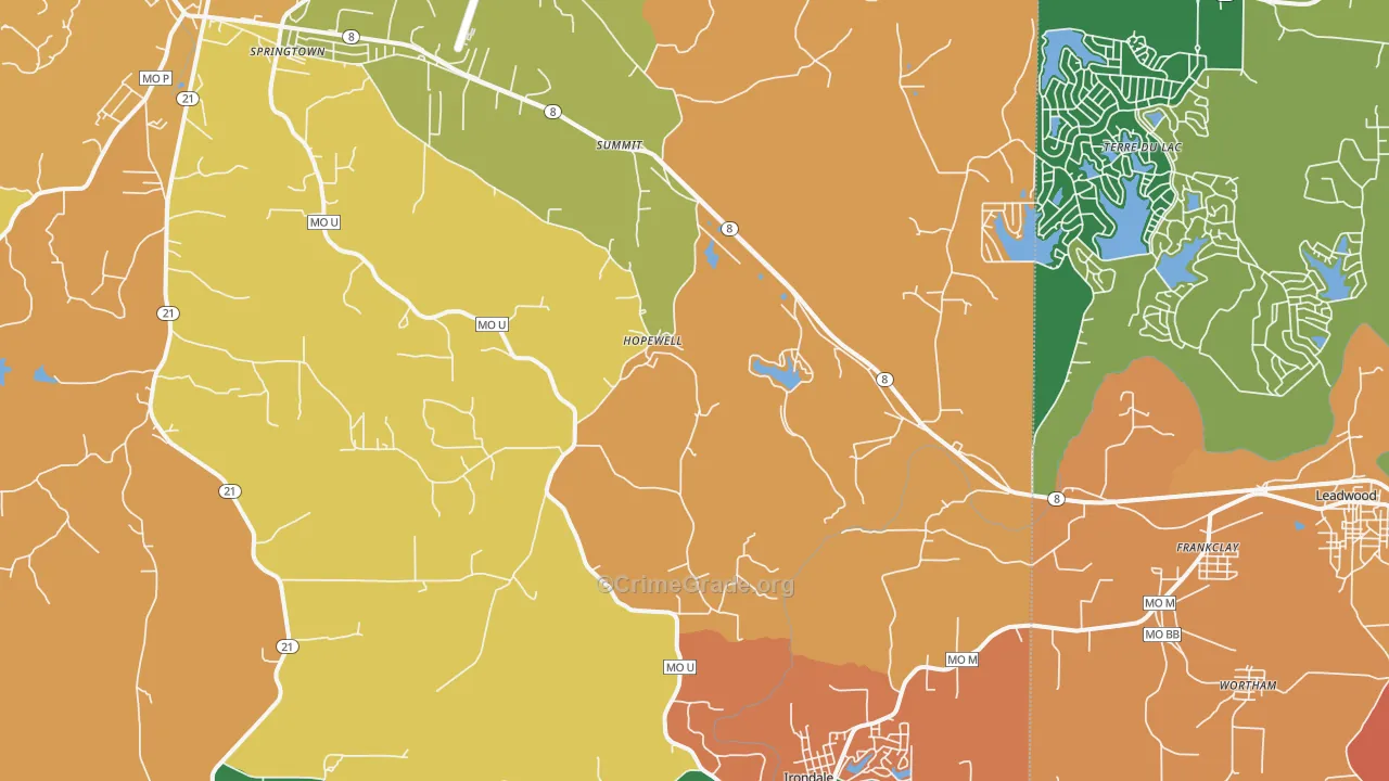 Frankclay, MO Map of Vandalism Rates