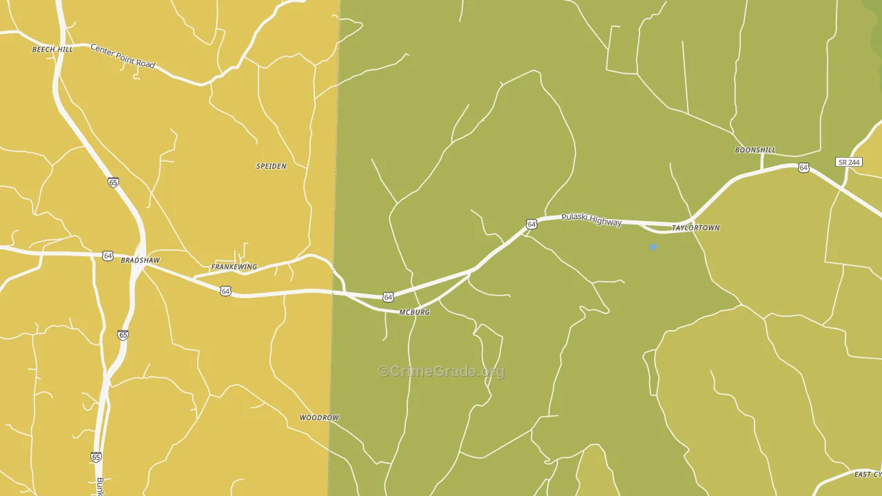 Frankewing, TN Map of Vandalism Rates