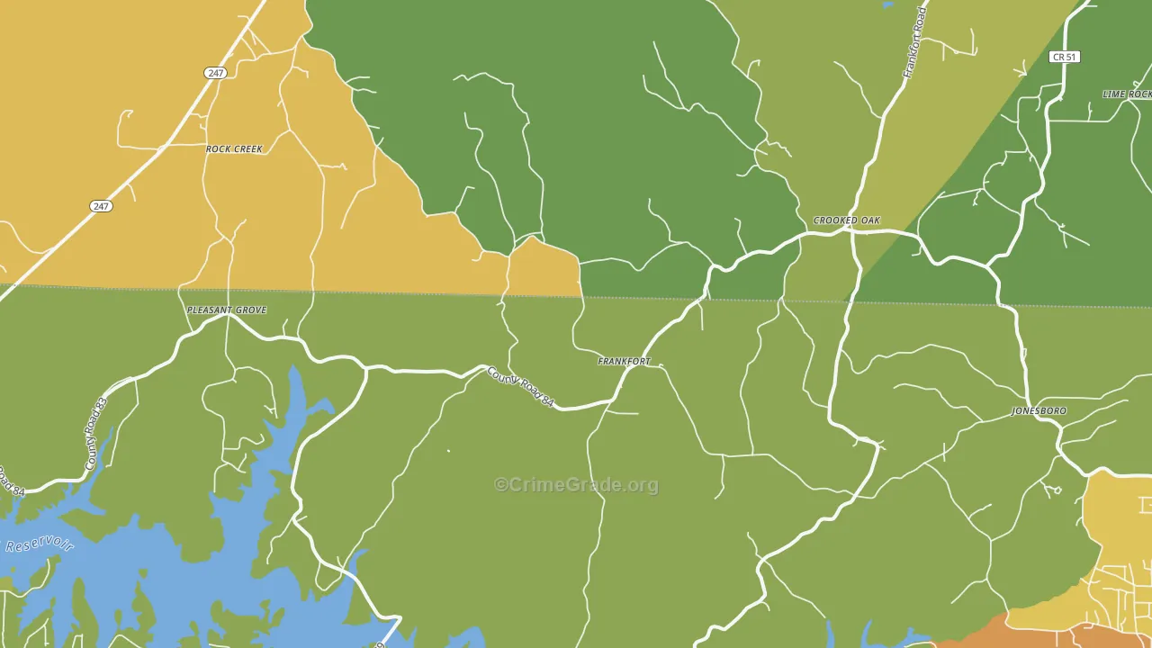 Frankfort, AL Map of Vandalism Rates