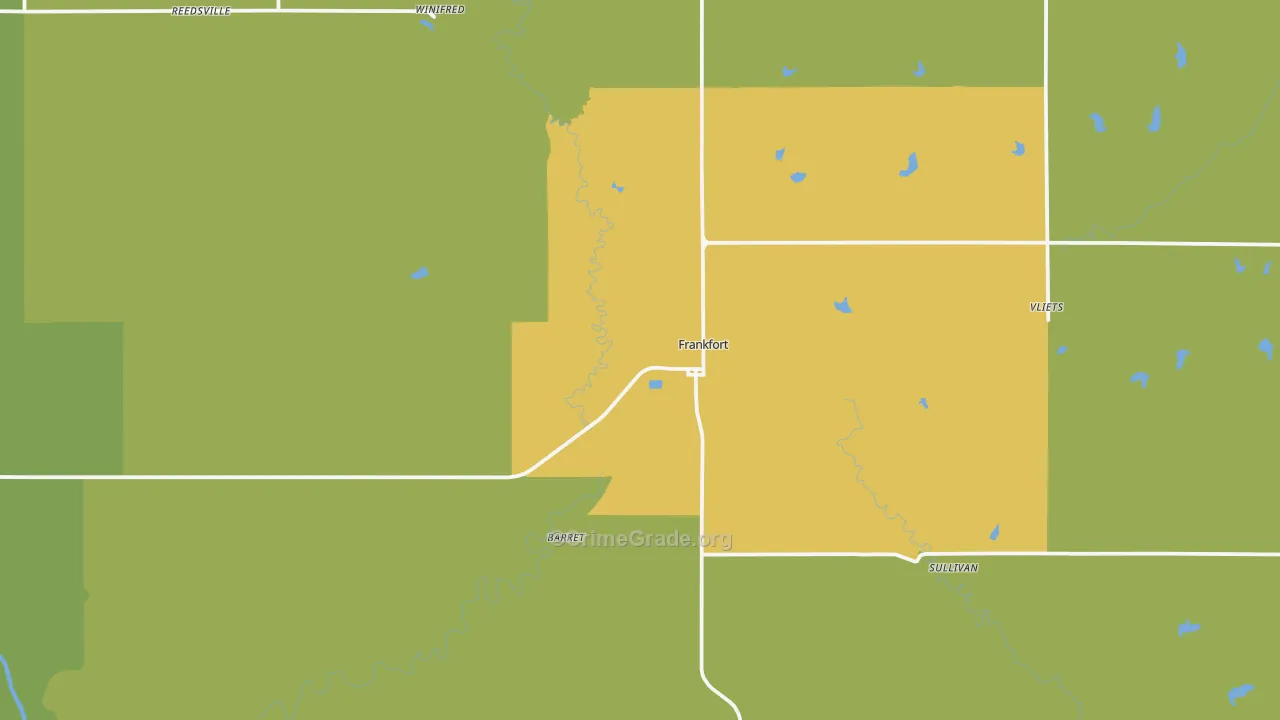 Frankfort, KS Map of Vandalism Rates