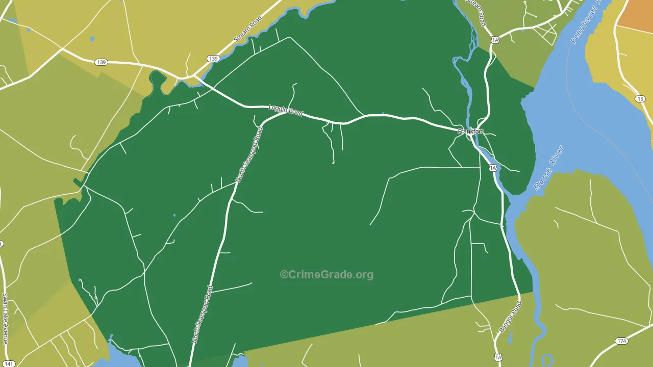 Frankfort, ME Map of Vandalism Rates