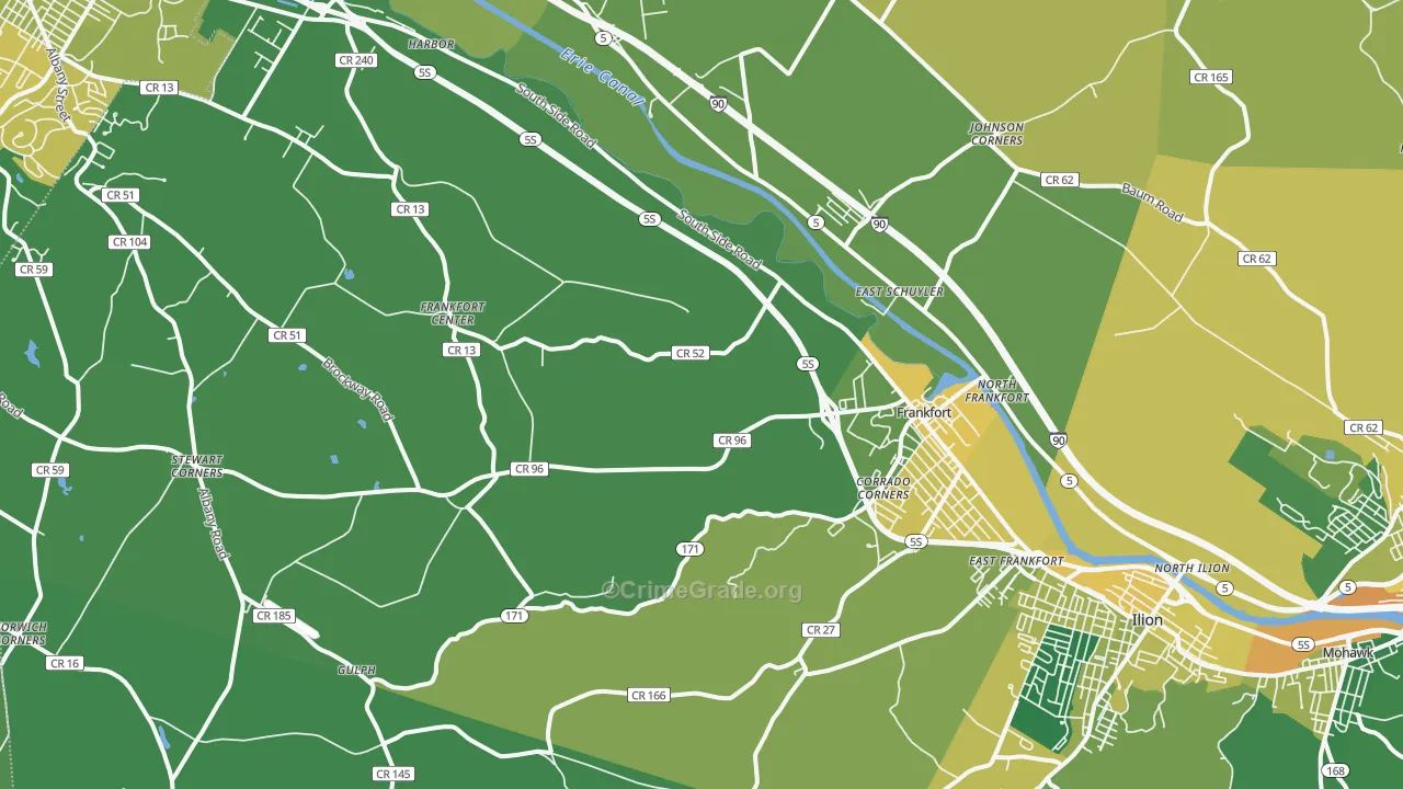 Frankfort, NY Map of Vandalism Rates