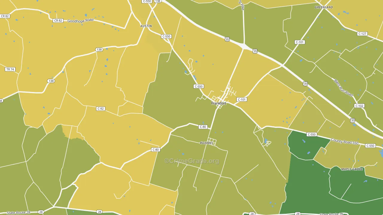 Frankfort, OH Map of Vandalism Rates