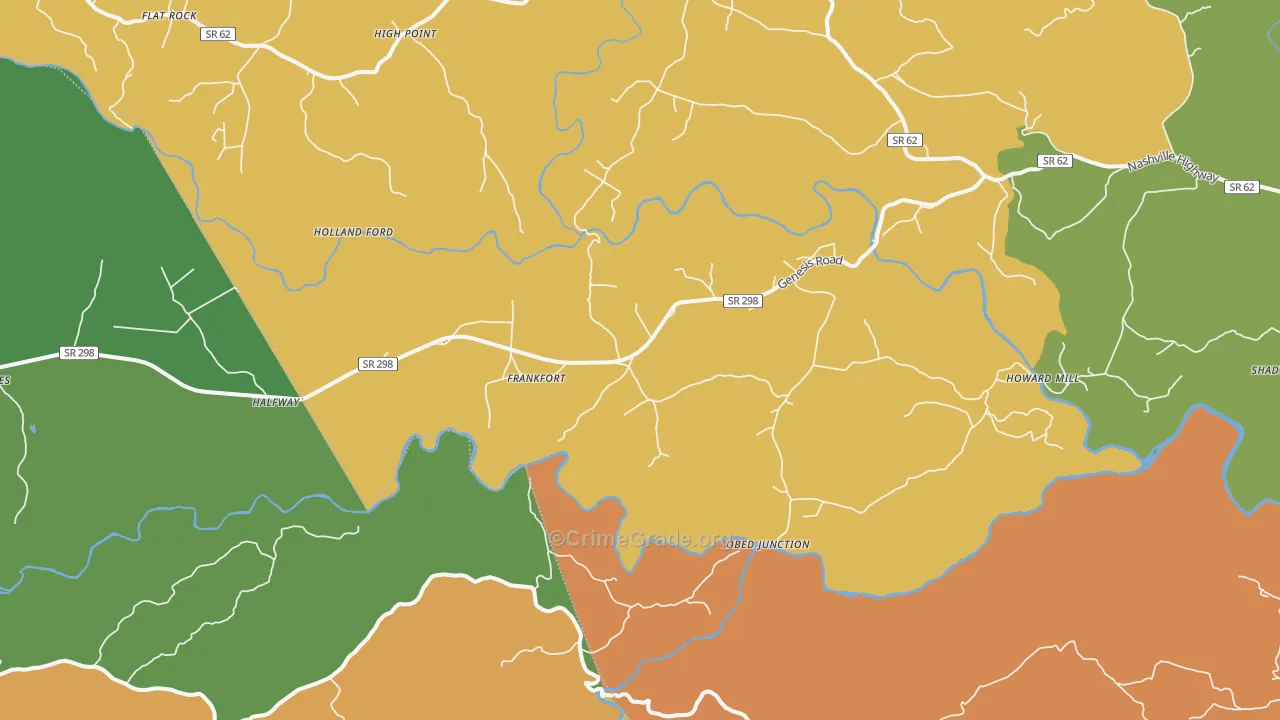 Frankfort, TN Map of Vandalism Rates