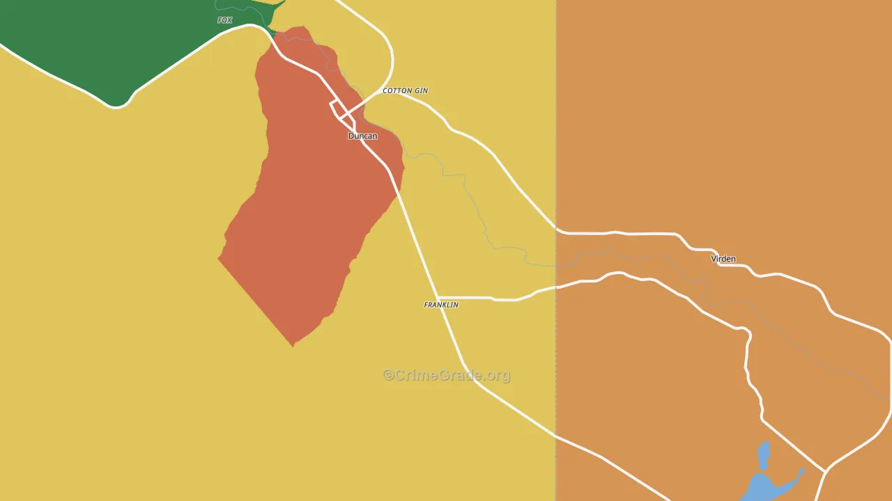 Franklin, AZ Map of Vandalism Rates