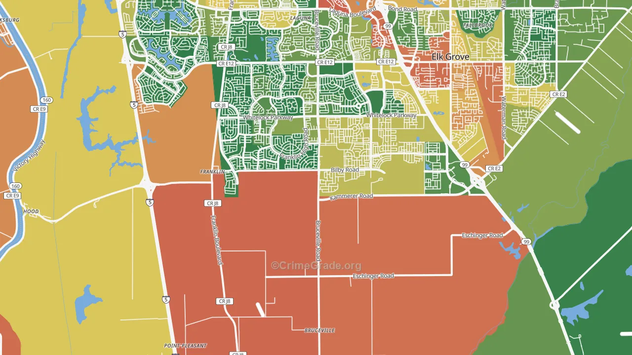 Franklin, CA Map of Vandalism Rates