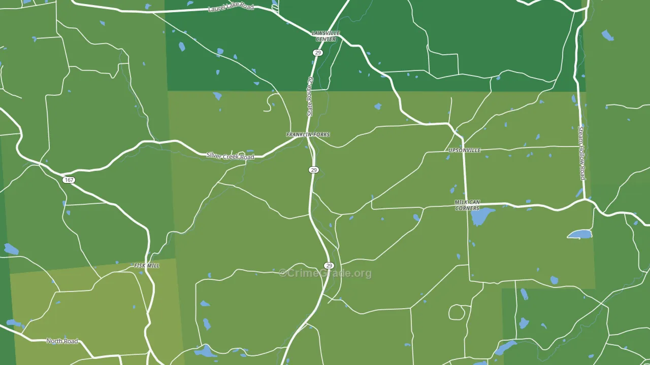 Franklin Forks, PA Map of Vandalism Rates