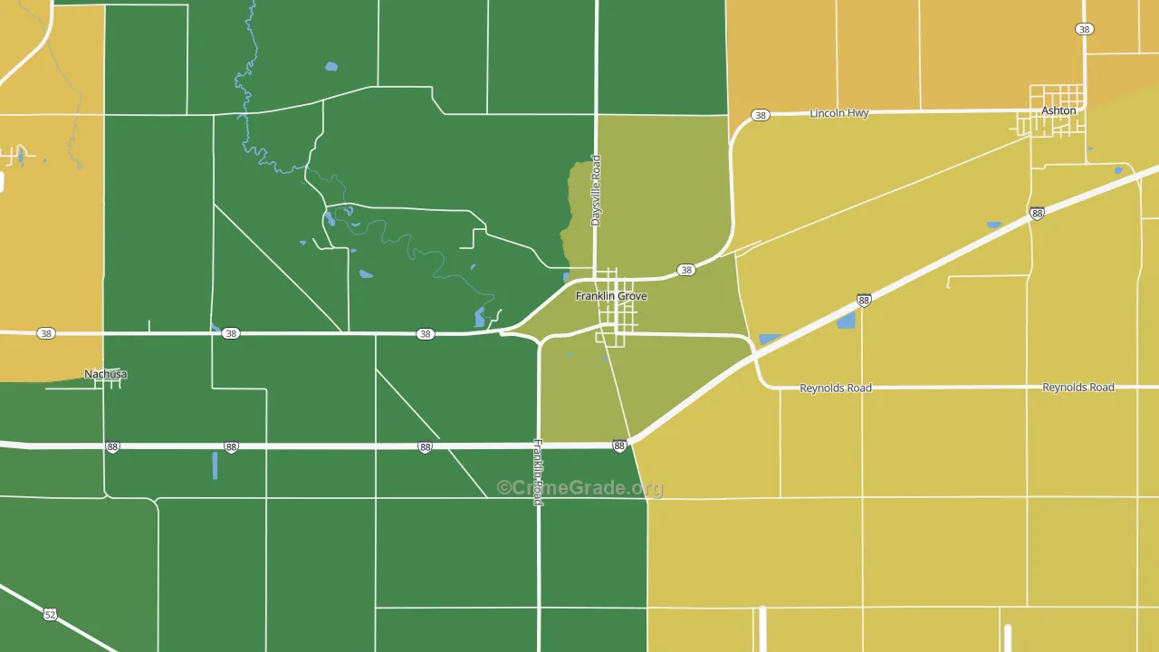 Franklin Grove, IL Map of Vandalism Rates