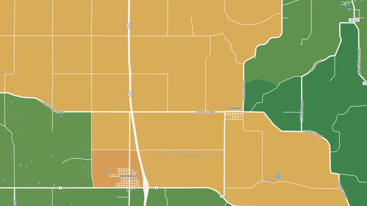 Franklin, IA Map of Vandalism Rates