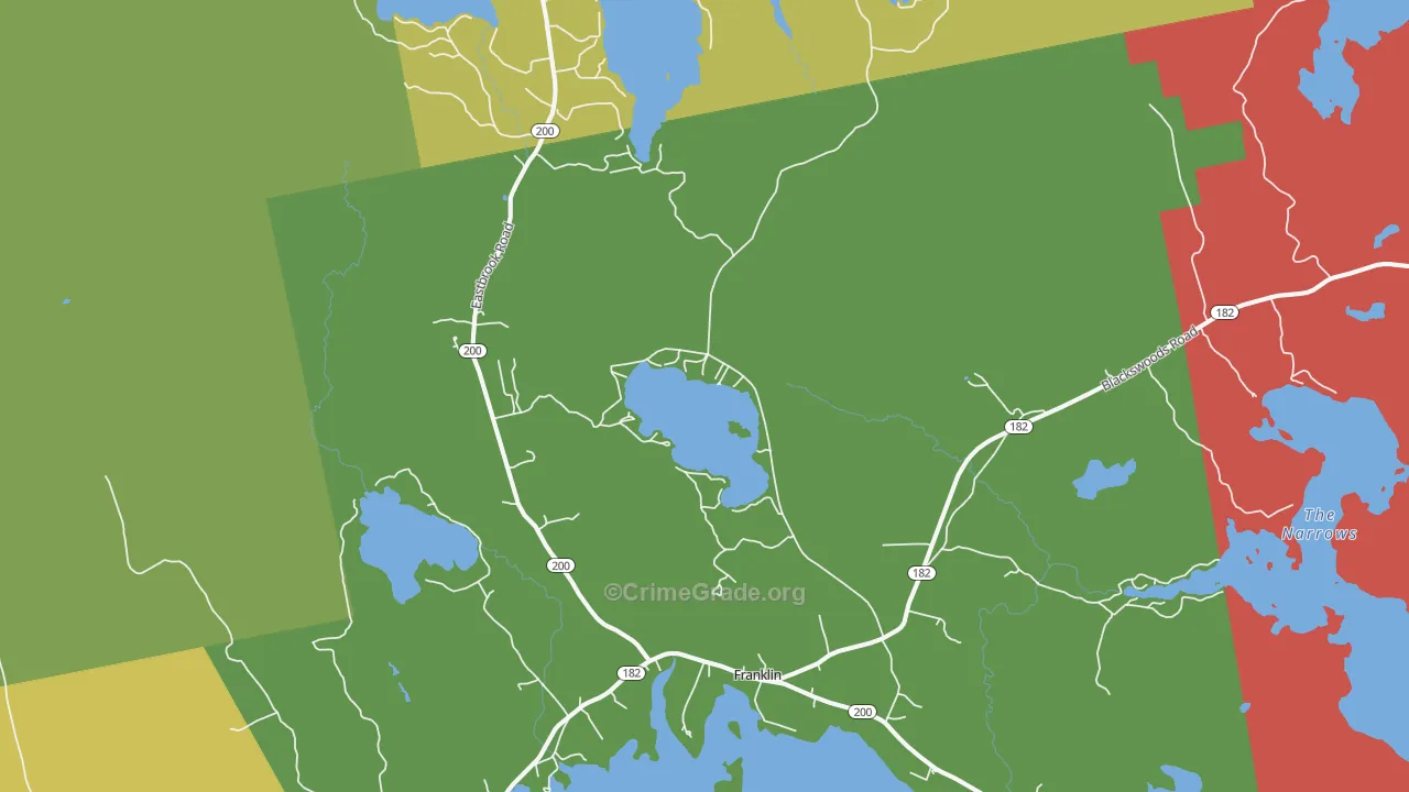 Franklin, ME Map of Vandalism Rates
