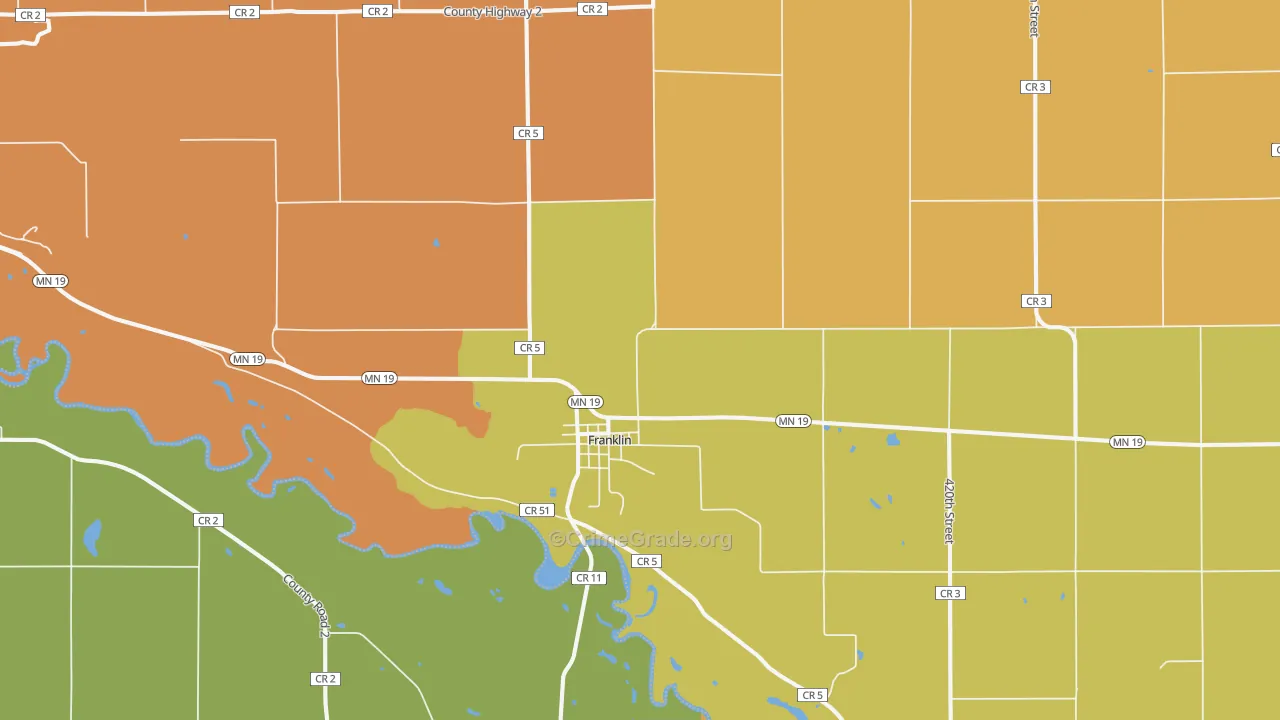 Franklin, MN Map of Vandalism Rates