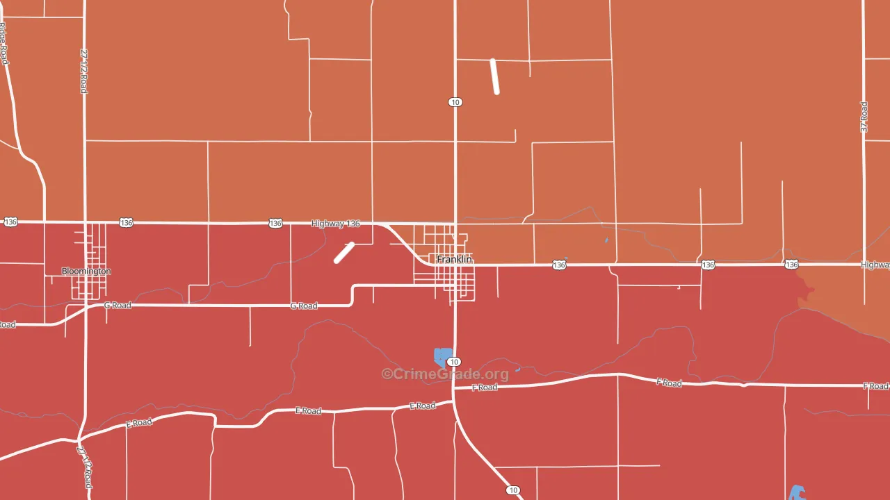 Franklin, NE Map of Vandalism Rates