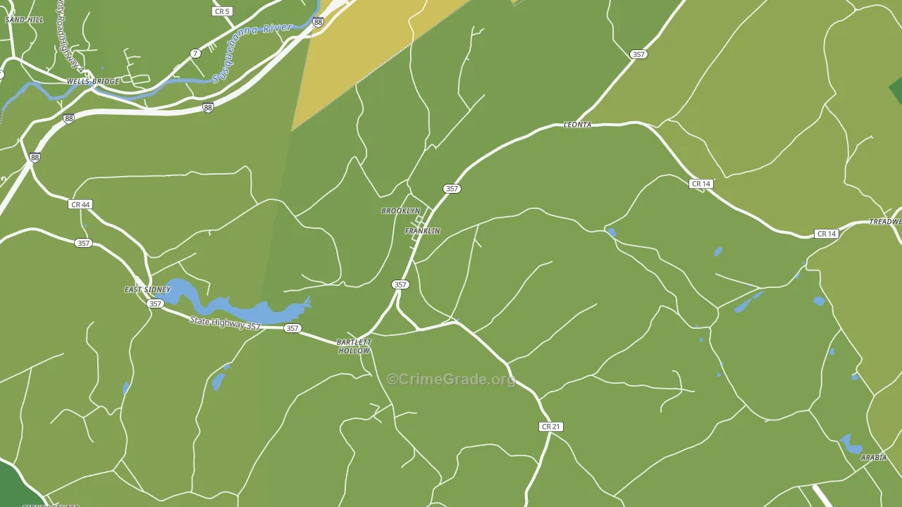 Franklin, NY Map of Vandalism Rates