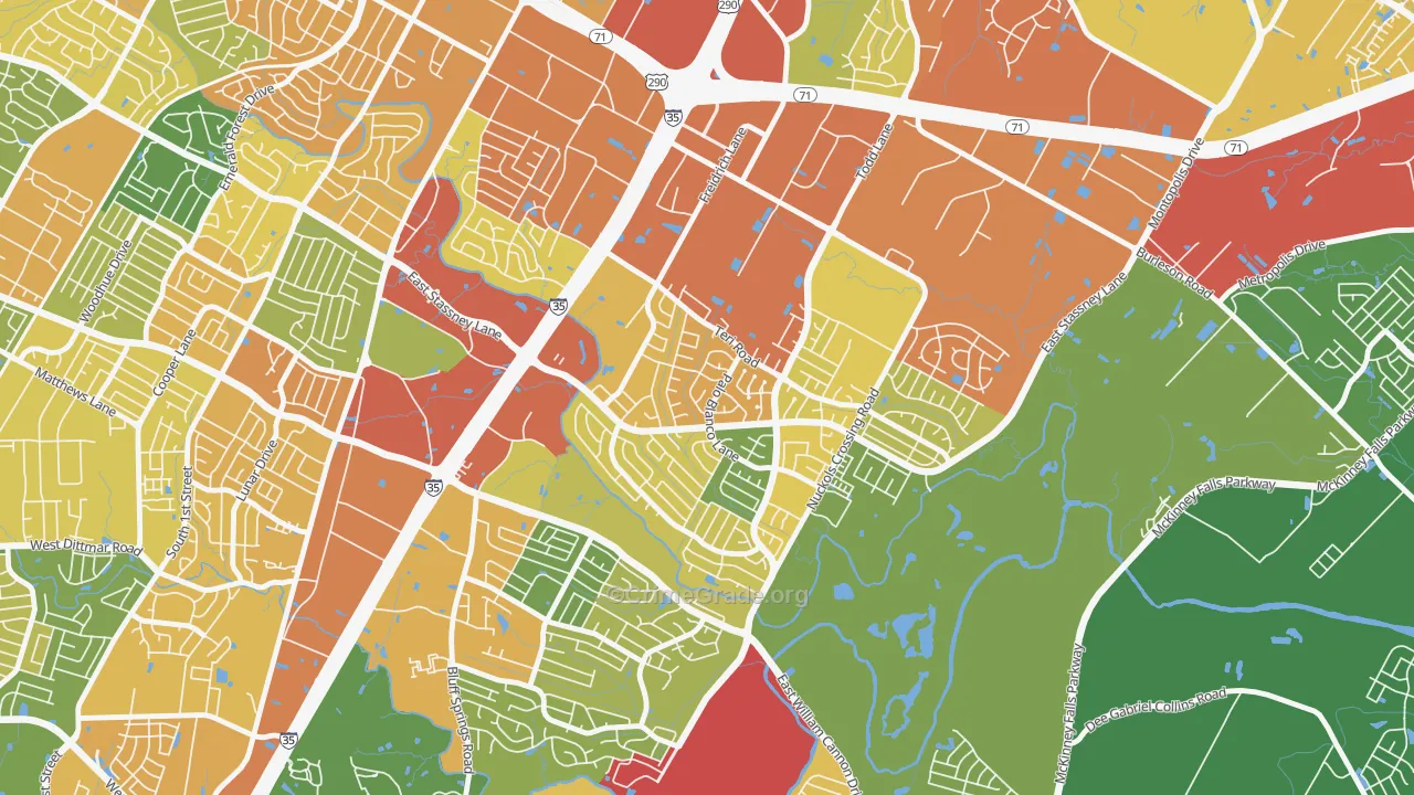 Franklin Park, Austin, TX Map of Vandalism Rates
