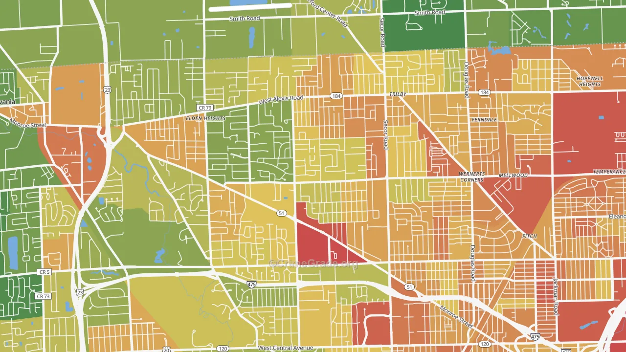 Franklin Park, Toledo, OH Map of Vandalism Rates