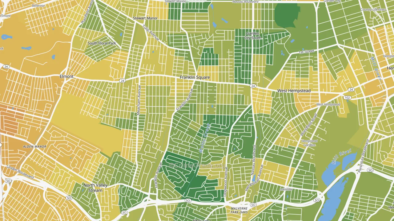 Franklin Square, NY Map of Vandalism Rates