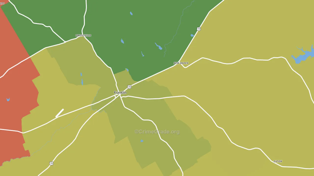 Franklin, TX Map of Vandalism Rates