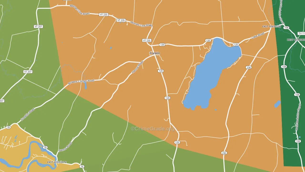 Franklin, VT Map of Vandalism Rates
