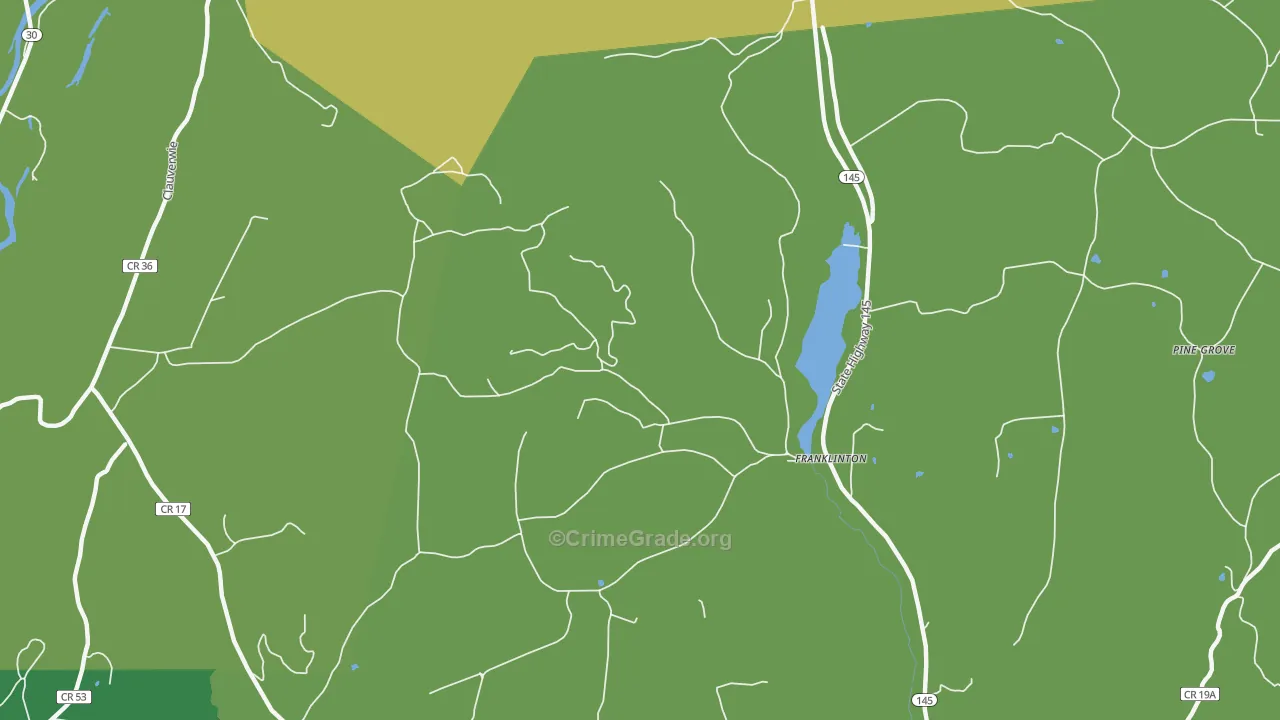 Franklinton, NY Map of Vandalism Rates