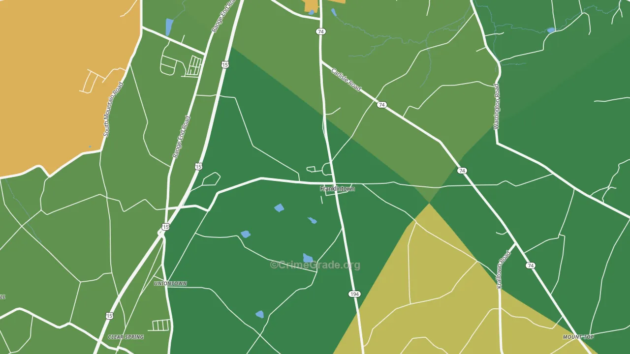 Franklintown, PA Map of Vandalism Rates