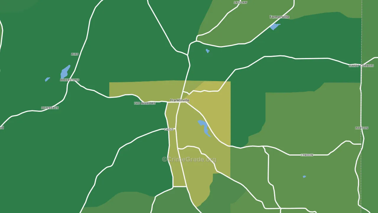 Franklinville, NY Map of Vandalism Rates
