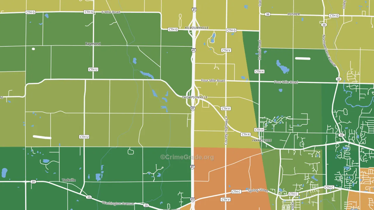 Franksville, WI Map of Vandalism Rates