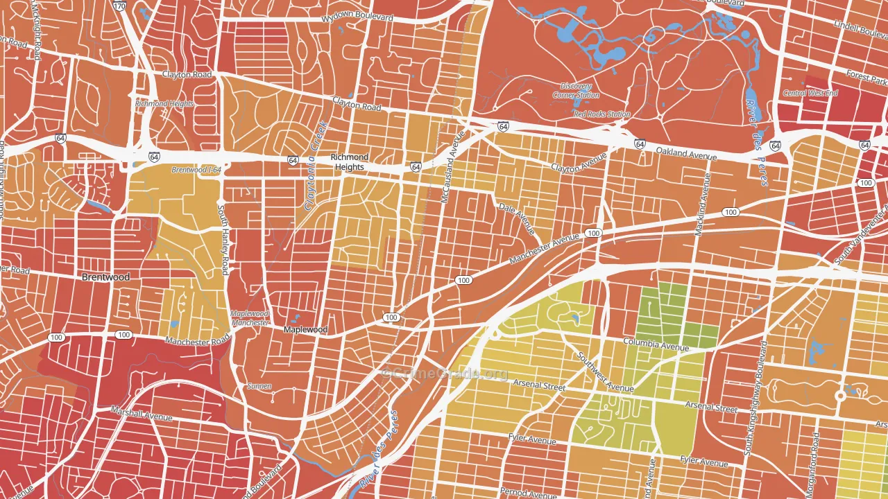Franz Park, St. Louis, MO Map of Vandalism Rates