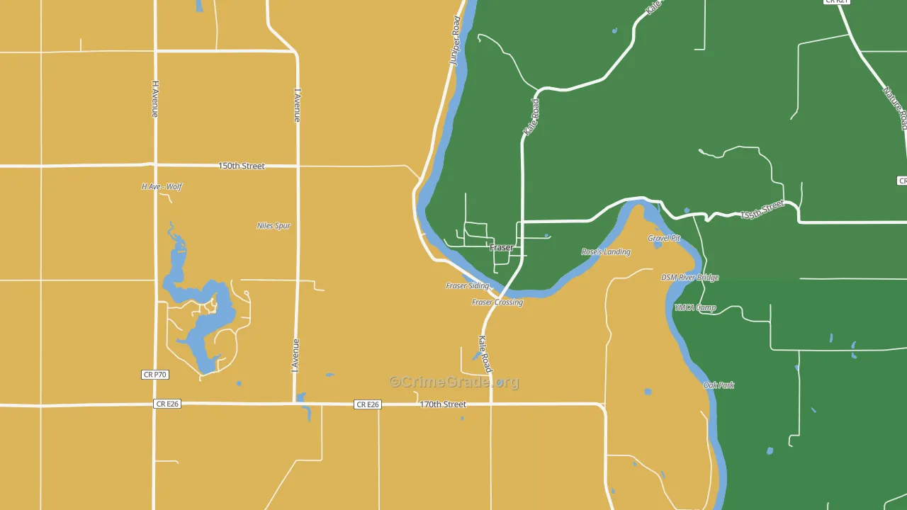 Fraser, IA Map of Vandalism Rates
