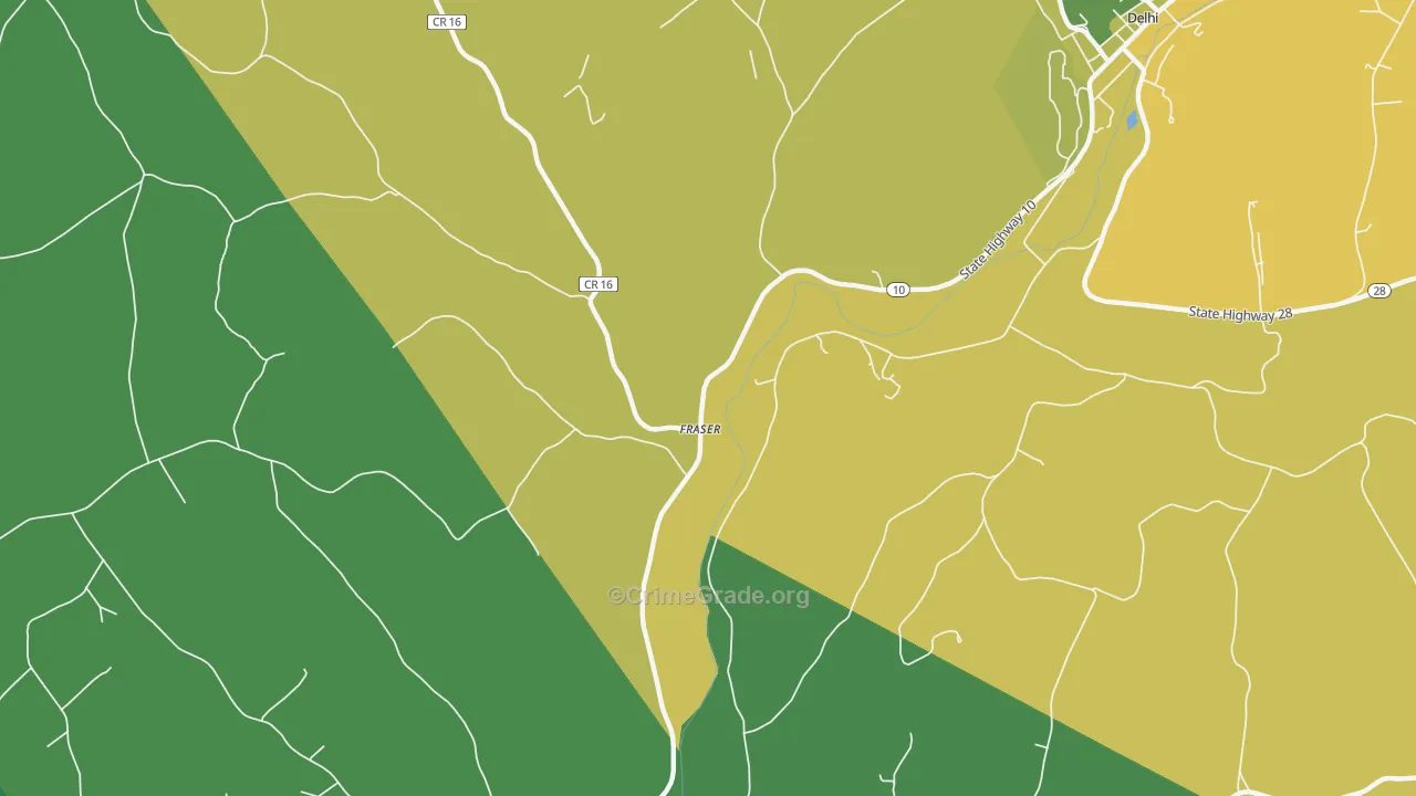 Fraser, NY Map of Vandalism Rates